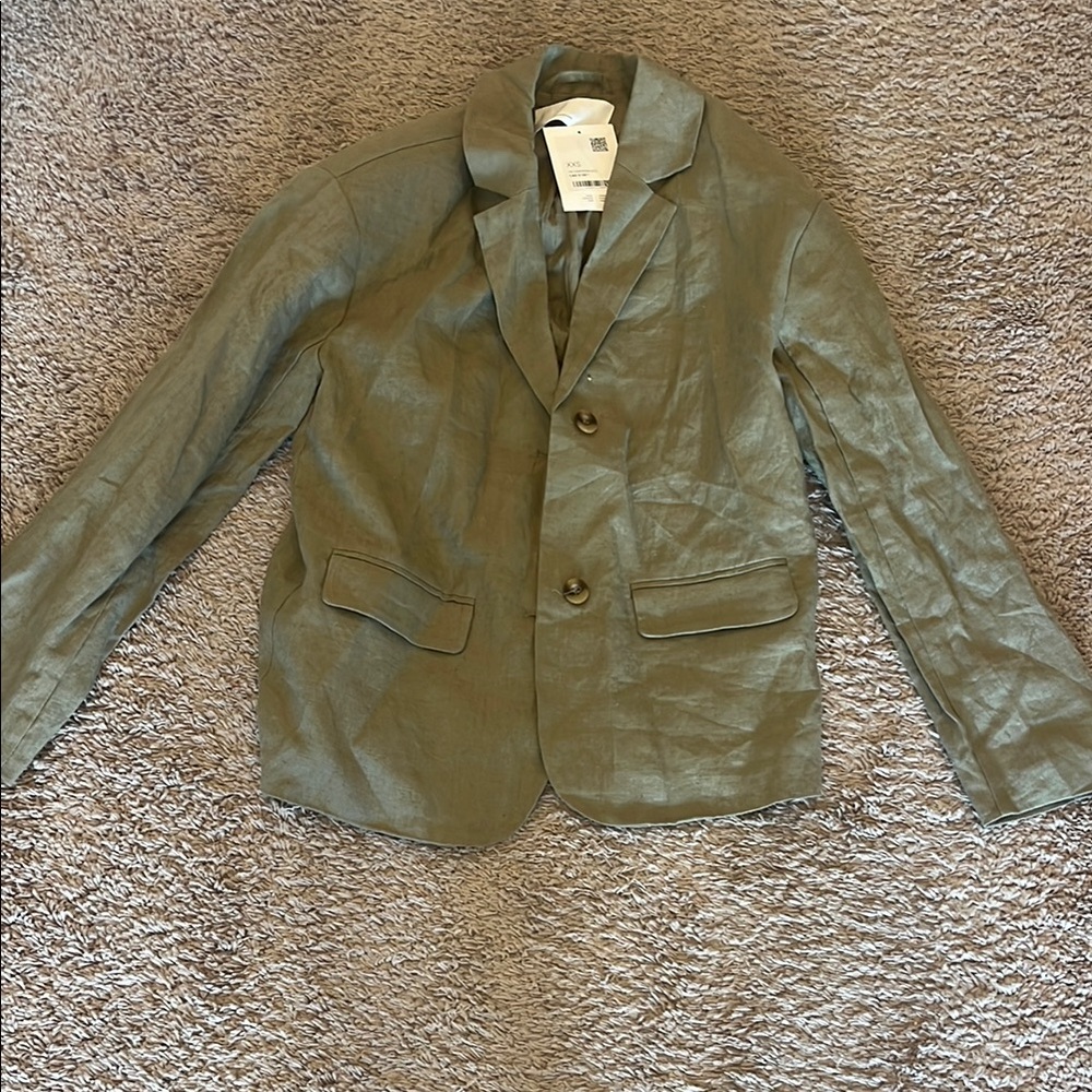 OAK + FORT Green Blazer Classic Utility Style